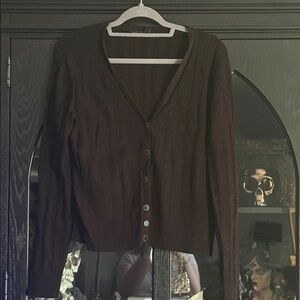 White House Black Market Dark Brown Cardigan